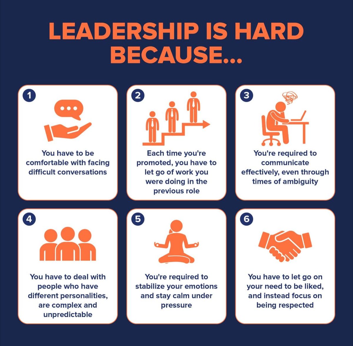 michaelduran's tweet photo. I'm currently working to improve #1.  I rate myself an 8/10 on #3, a 9/10 on #4, a 7/10 on #5, and 9/10 on #6. Going to focus on getting to 9/10 on #1. #leadership #education #difficultconversations https://t.co/4ye39aRwQL