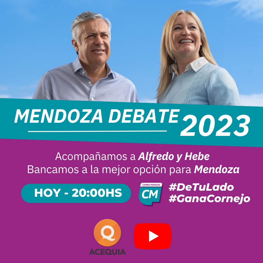 GabrielaVTesta's tweet photo. Este domingo será el Debate de candidatos a Gobernador. @alfredocornejo y @hebesil presentaran las Propuestas del @FrenteCambiaMza para seguir creciendo! Trabajaron en una campaña positiva con propuestas concretas, surgidas del intercambio con los ciudadanos.
#Dedate #DeTuLado https://t.co/eWj3JPwBd8