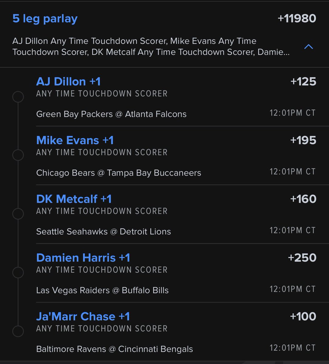 ParlayKinGGs's tweet photo. TD lotto anyone🫡🫡🫡
$10 —> $1,198💸💸💸

#gamblingtwitter #NFL https://t.co/uy2b8FPhtl