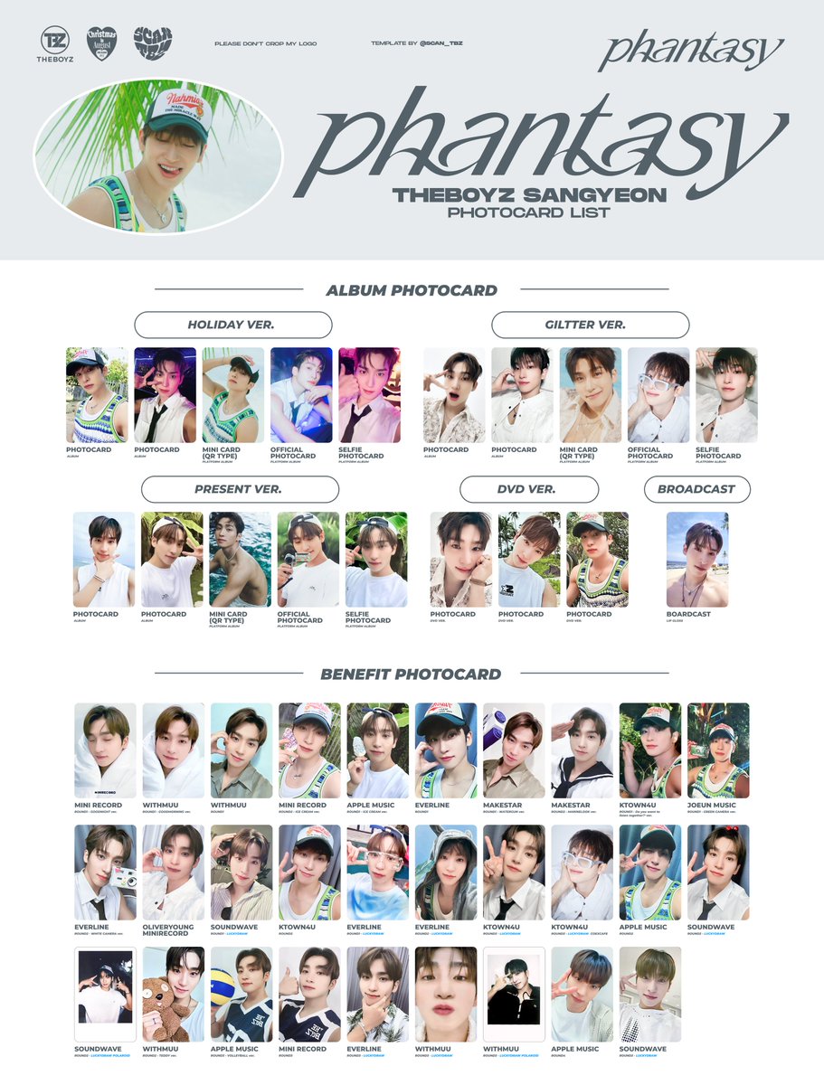 THE BOYZ ALBUM 'PHANTASY - LIP GLOSS' - FULL TEMPLATE INDIVIDUAL