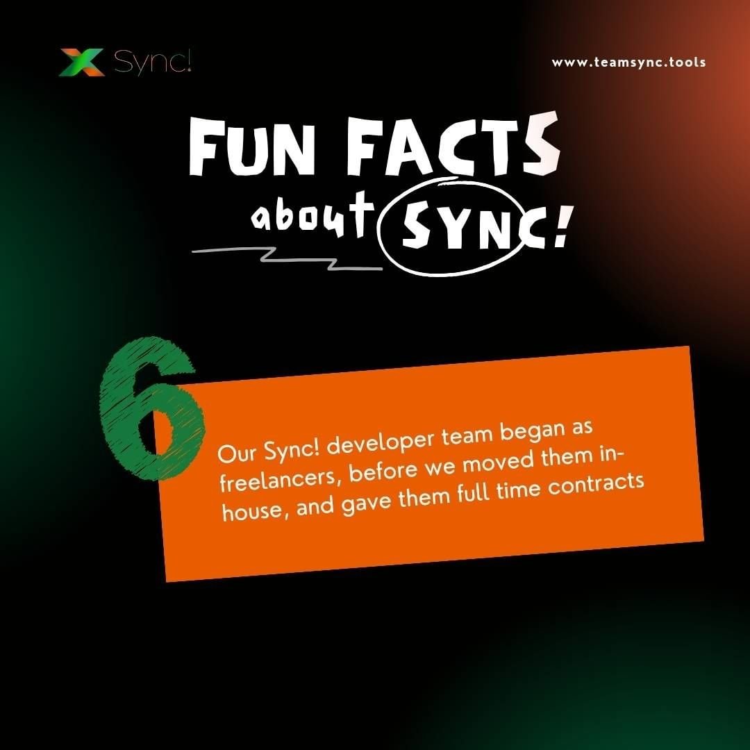 spurtxtools's tweet photo. #DidYouKnow that our Sync! Developer Team were originally freelancers until we moved them in-house & gave the full contracts?
#FunFactsAboutSync! https://t.co/DCZBsQiyYr