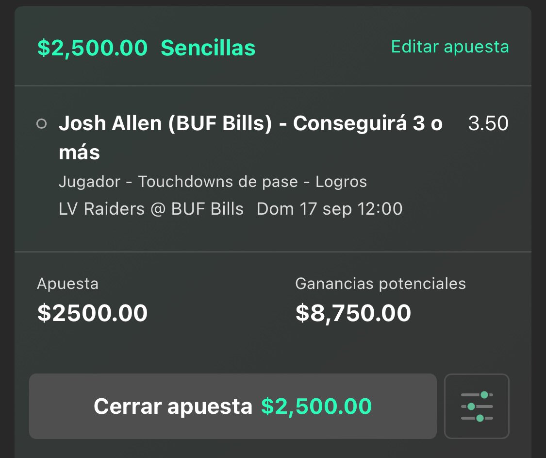 ImMoneyPicks's tweet photo. Si Josh Allen y Patrick mahomes anotan 2 pases de anotación y ganan su partido regálate $500 pesos en un retiro sin tarjeta

Si además Allen completa 3 pases de anotación serán 3 retiros de $500 cada uno

Solo entre los que den like y rt a este post y etiqueten a un amigo https://t.co/5REX00DFAe
