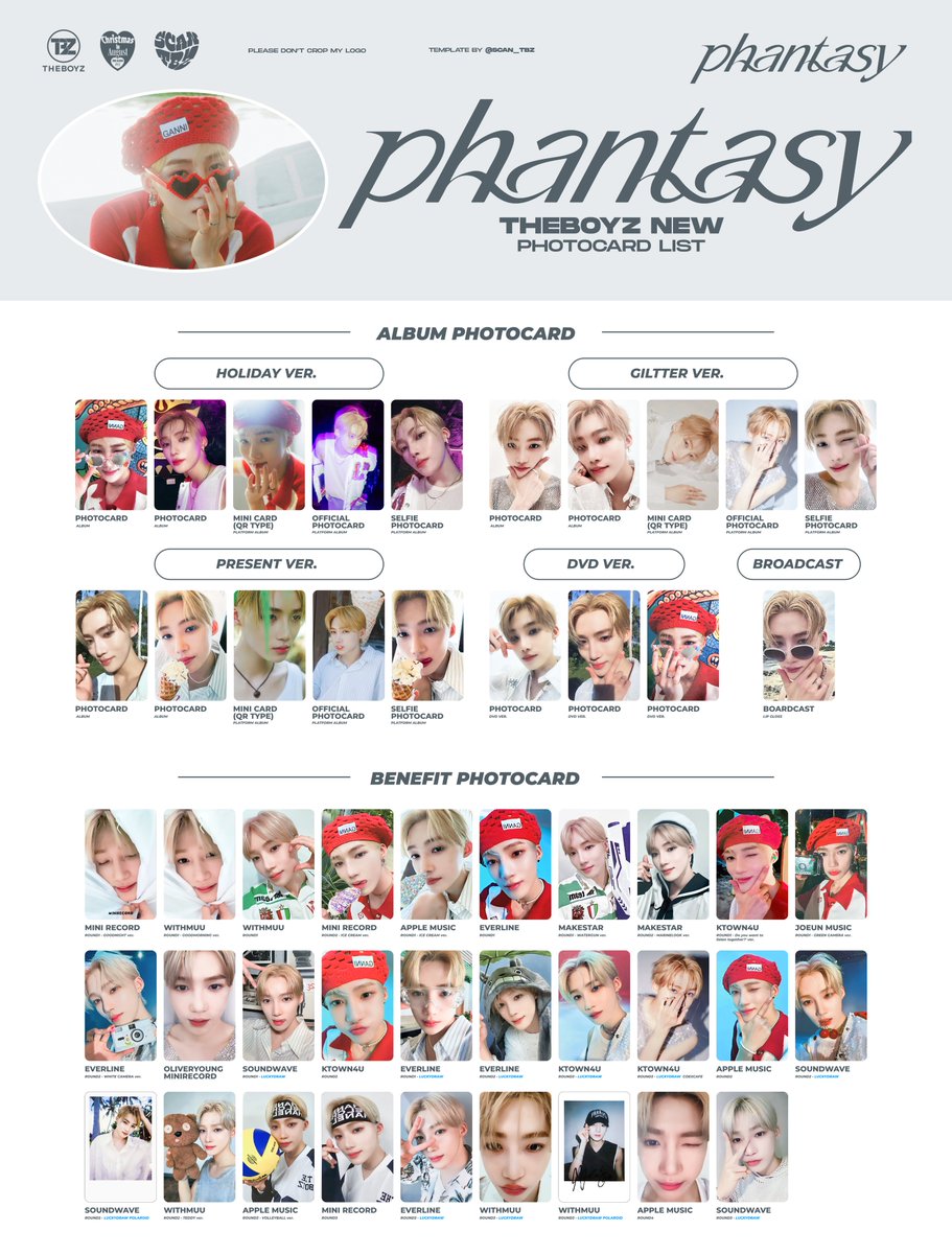 THE BOYZ ALBUM 'PHANTASY - LIP GLOSS' - FULL TEMPLATE INDIVIDUAL