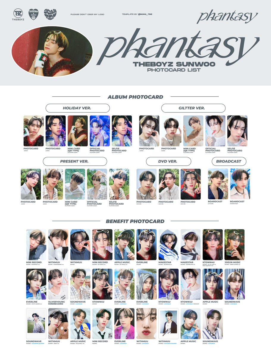 THE BOYZ ALBUM 'PHANTASY - LIP GLOSS' - FULL TEMPLATE INDIVIDUAL