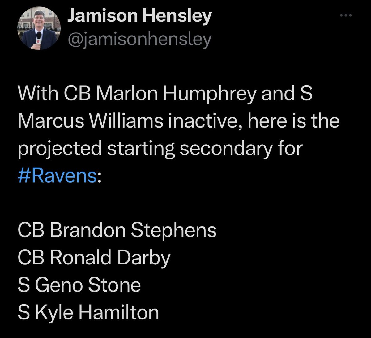 RavensNation's tweet photo. I hope the pass rush comes through or today’s gonna be rough! 🙏 looks like we might need to score a bunch https://t.co/qr6XZHv70h