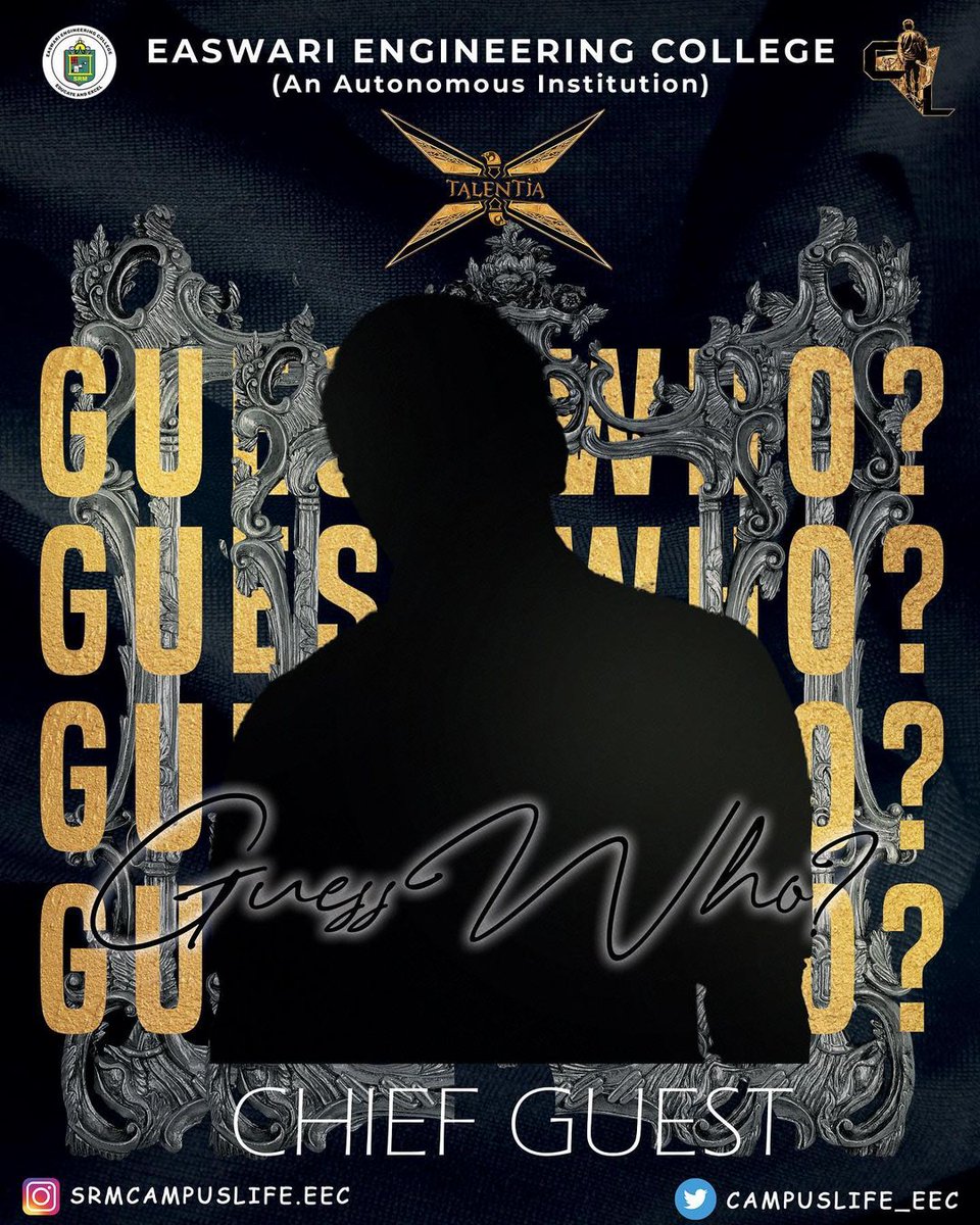 campuslife_eec's tweet photo. Give us your best guess on who this surprise chief guest for Talentia'23 could be?
#campuslife  #talentia23 https://t.co/YAoJ3TbgSv