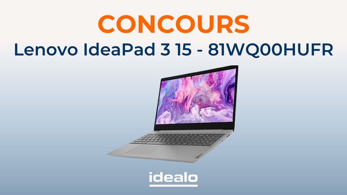 idealofrance's tweet image. 🎁 #CONCOURS 🎁
Tente ta chance pour gagner un PC portable Lenovo IdeaPad 3 15 💻

Pour participer :   
1⃣RT &amp;amp; follow @idealofrance 
2⃣Tague 2 ami(e)s 

TAS : 25.09 - 18H   
Conditions : +18 &amp;amp; 🇫🇷

Bonne chance 🍀