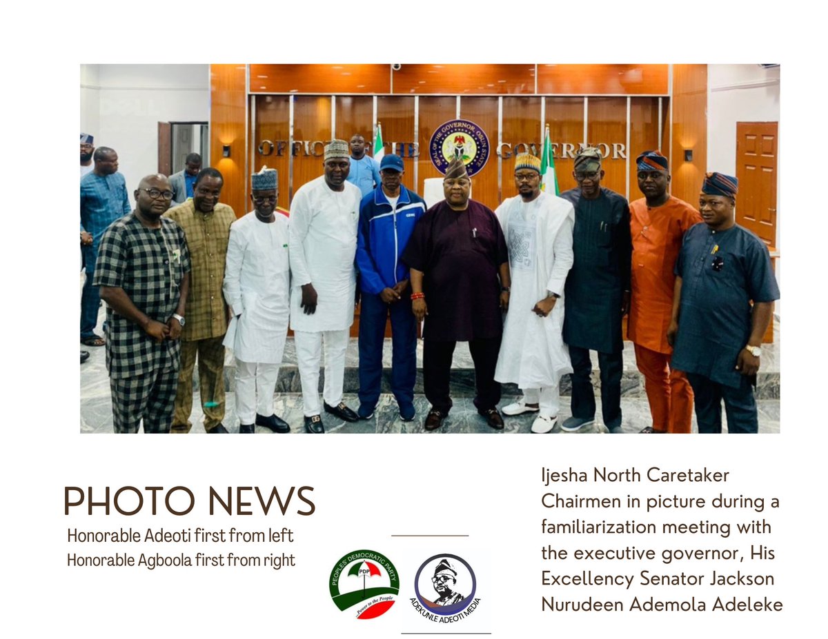 DCheetahMan's tweet photo. It was an interesting moment with the executive governor of Osun State, Senator Jackson Nurudeen Ademola Adeleke, during a familiarization meeting with the people's governor as one of the Ijesha North local government chairmen. https://t.co/rNo5ldWwVx