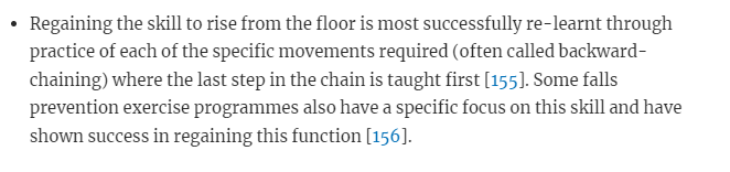IPTOPphysio's tweet photo. Do you teach older adults to be able to get up from the floor after a fall? #BackwardChaining #FallsAwarenessWeek https://t.co/73glNIkvXb