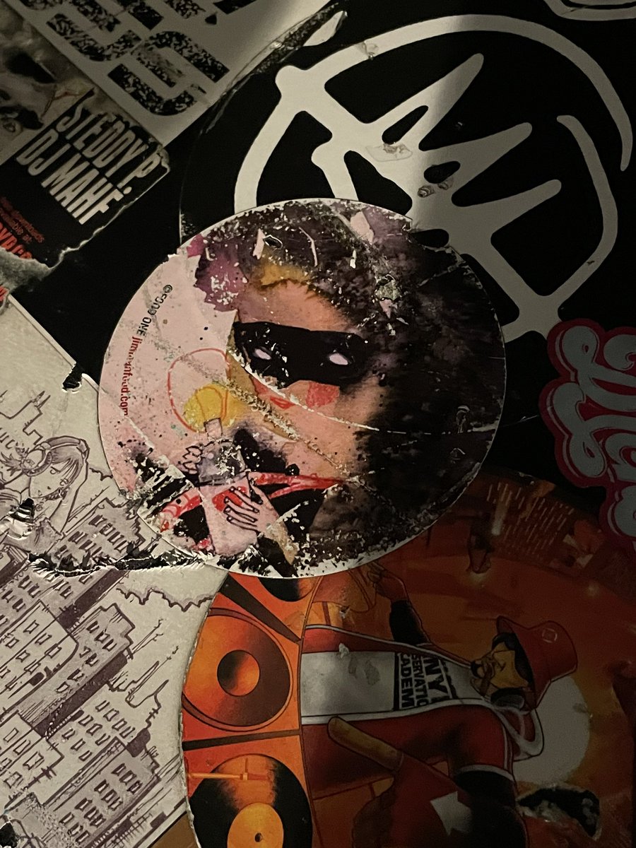 JimMahfood's tweet image. Some battle-worn sticker history on @djmahf’s funk-infused record cases. Shouts to Dan and @steddyp for a fantastic show last night! Gonzo! 
#stickers #recordcases #dj #funk #hiphop #crew #tour #gonzo #psychedelic #visualfunk #foodone #jimmahfood