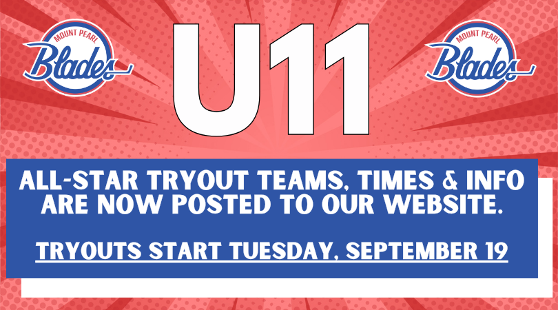 MtPearlBlades's tweet photo. MPMHA Blades U11 All-Star Tryout Teams and Schedules are now posted to our website. Find the details under "League Info".  #MPBlades https://t.co/V96hlWcrwe https://t.co/O0XxJ49EYD
