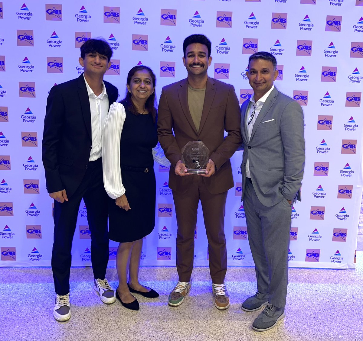 ShaazyP's tweet photo. Finally some hardware that isn’t for tennis — named Georgia’s Best Sports Anchor for Small Market TV! Can’t thank my family enough for helping me chase my dreams, and @41NBC for believing in me and giving me my first job in the industry. Can’t wait to see what the future holds 🥂 https://t.co/ZMM4XVeMRB