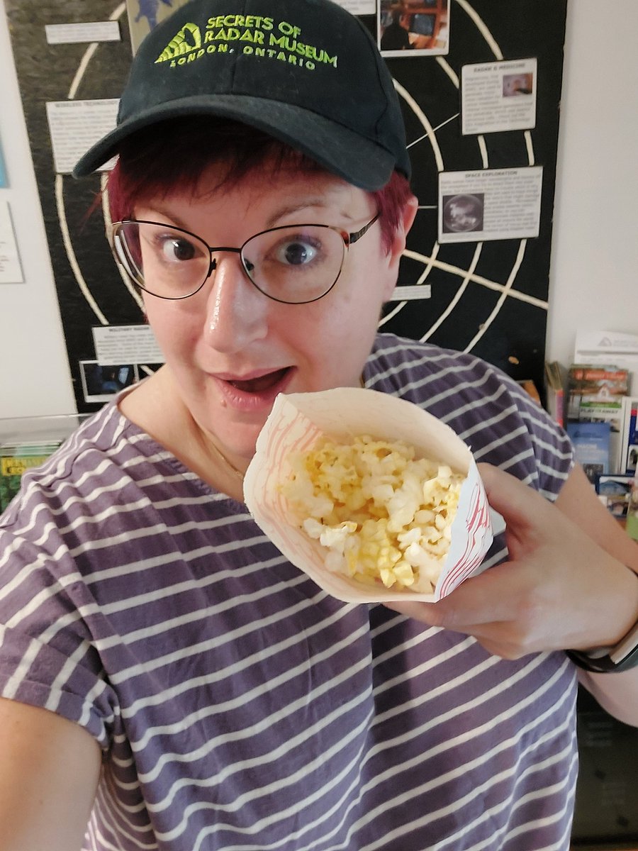 secretsofradar's tweet photo. @mambolica is pretty excited about "radar popcorn."  Doors Open goes until 4pm.  Come on out!  #ldnmuse #Ldnont #radar #microwaves #museum #history https://t.co/ZMBSsyAMdS