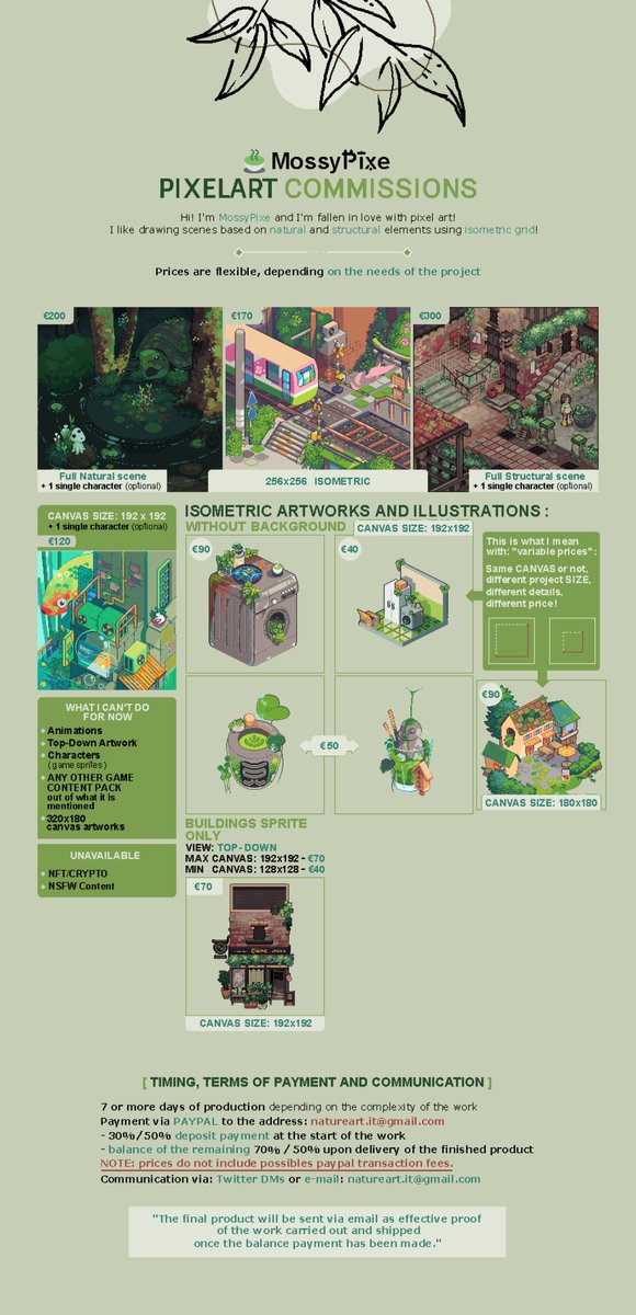 MossyPixe's tweet photo. 🍵Hi! As you may already know, I'm open to commissions with 2 slots! Don't hesitate to contact me for your needs! The prices are in euros, which means that you will have to convert the value from eur to your currency! Thank you all! DM me for anything!
#pixelart #commissions https://t.co/k7dR9TEWkY