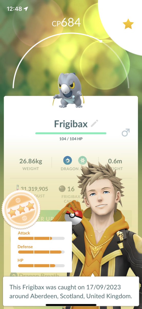 Strixite's tweet image. Didn’t find a single Frigibax during the recent paldea event, first 10K though…. 😄 #PokemonGO #NewPokemon
