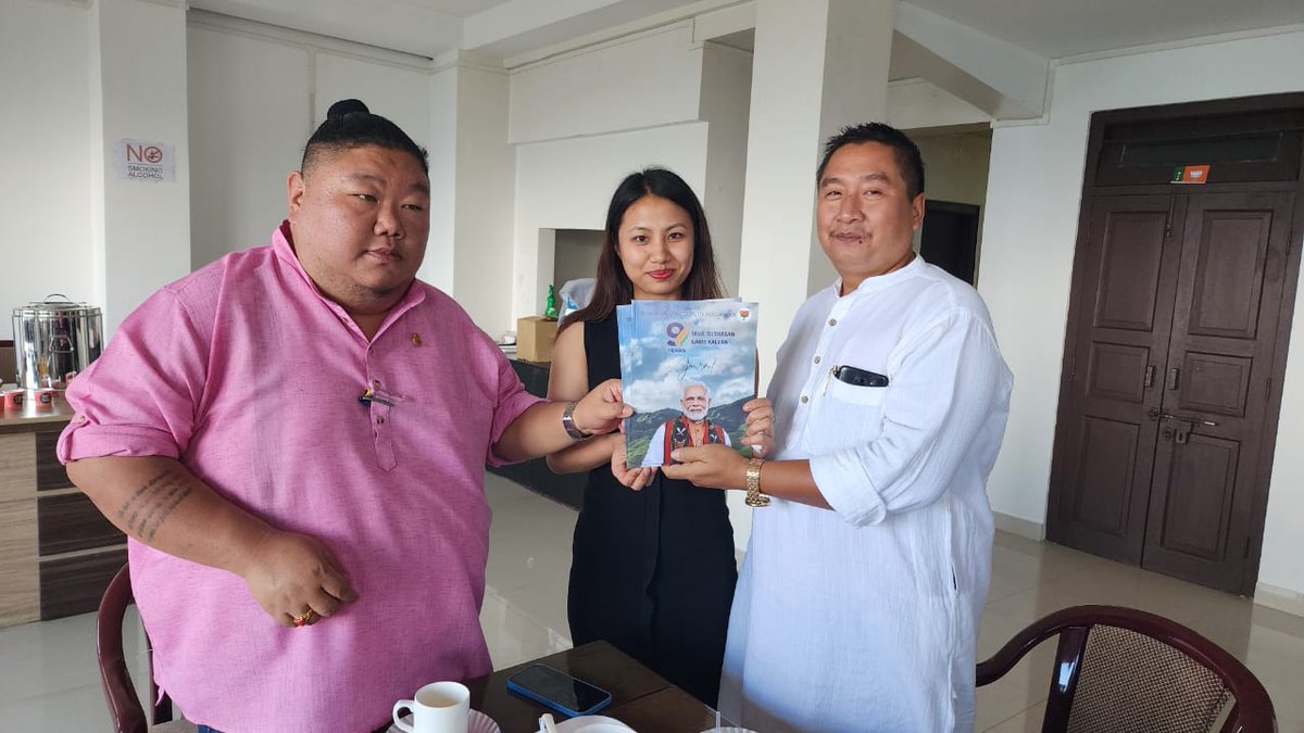 AlongImna's tweet photo. 9 Years of Seva, Sushasan & Garib Kalyan is a testament of #9YearsOfModiGovt
On this day, as we celebrate the 73rd Birth Anniversary of Hon'ble PM Shri @narendramodi ji, I'm delighted to Hand Over the #9YMG Journal to the Hon'ble MLA & Advisor Shri Sethrongkyu Sangtam on behalf of the Committee during the Commemoration of Modi Ji's Birthday & Gallery Exhibition held at the State HQ, Kohima.