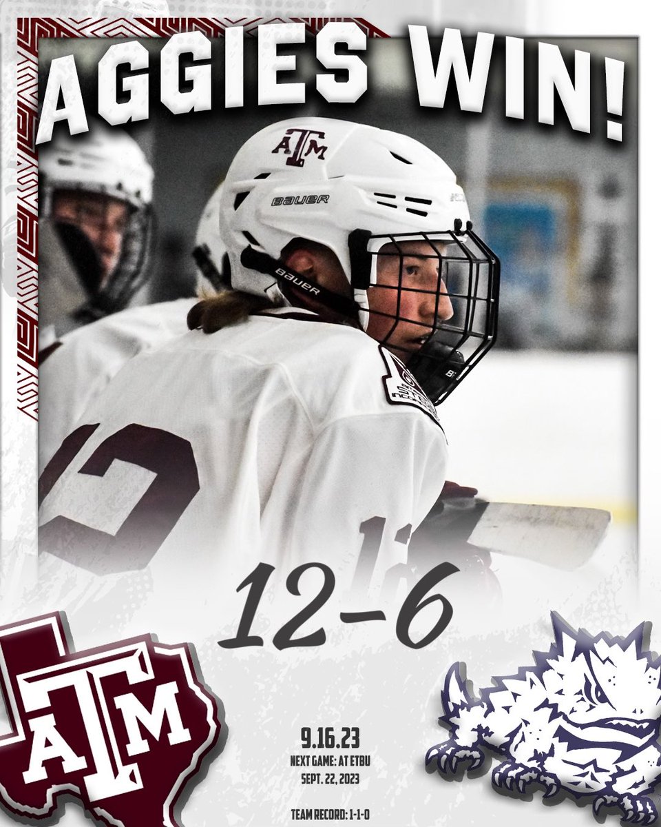 tamuicehockey's tweet photo. Hockey is a funny game, the boys take game two 12-6! ๐ฅ
#TAMUHockey #BTHOtcu https://t.co/0vLC2ClVeD