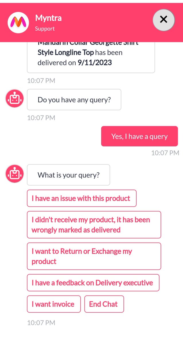 AnkitDuggal90's tweet photo. @myntra @MyntraSupport 
Pathetic support. First you want to club multiple items in one packet and only deliver one packet.
Customer executive says "Wrongly marked as delivered"(selected through app) and file a missing packet complaint are two different things. Utter harassment. https://t.co/MmlES37p0q