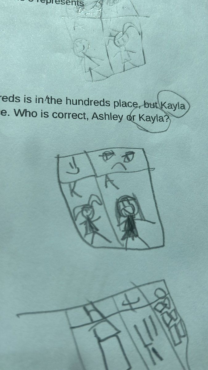 Students response on a test! My heart is so happy. She’s thinking critically and showing her work while filing her artistic brain. <a href="/CastleSTEAM/">Castle STEAM Academy</a> <a href="/PBVUSD/">Panama-Buena Vista Union School District</a> <a href="/MrsGallardo1/">Zenaida Gallardo</a>