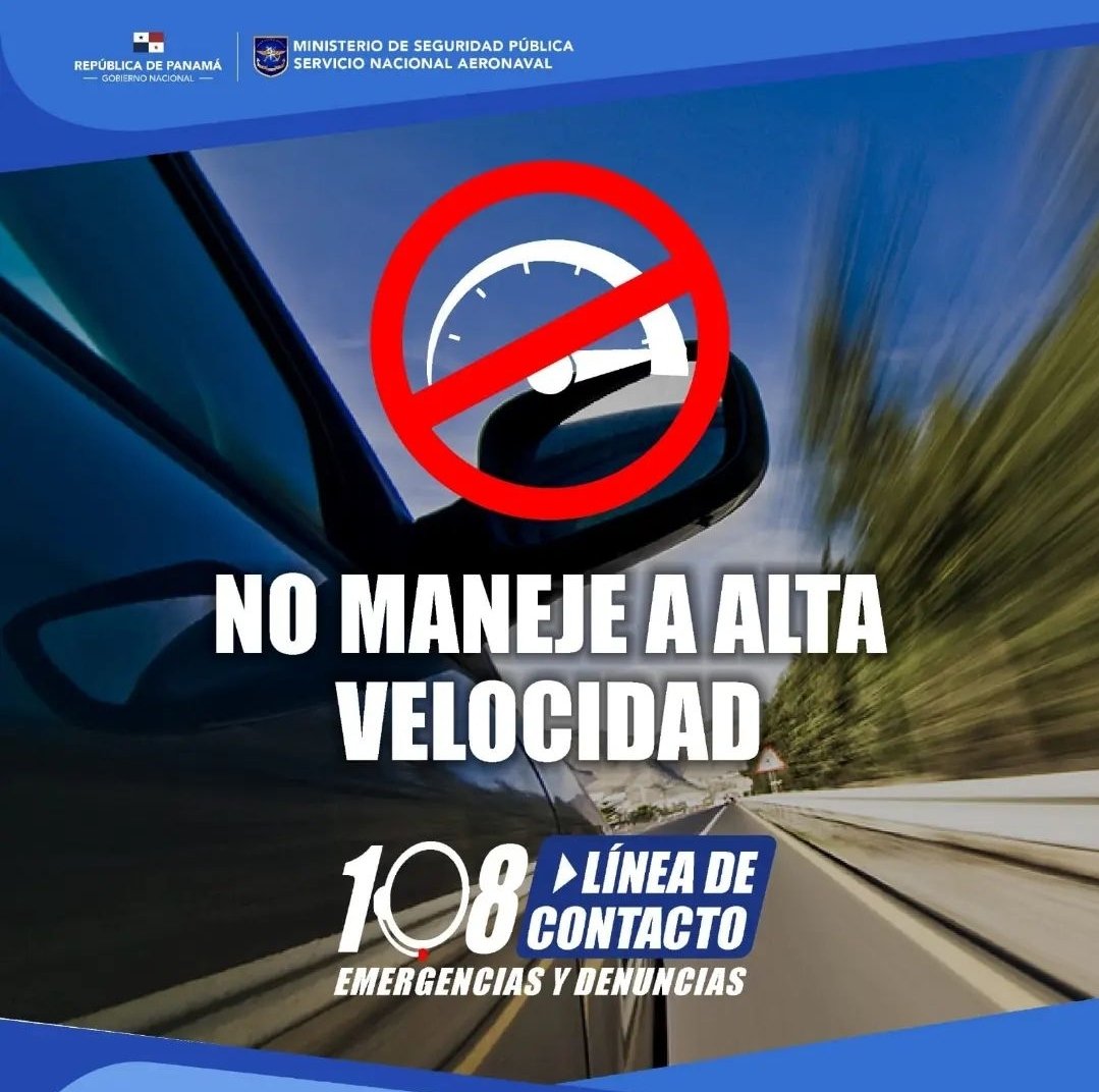 aeronavalpanama's tweet photo. El exceso de velocidad pone en peligro no solo su vida, sino también a todas las personas que le rodean. Ajuste la velocidad a las circunstancias del tráfico y la vía, recuerde que ir más rápido no significa ir más seguro.
Por #UnPanamáMejor, seamos ciudadanos responsables. https://t.co/lNqGdmMCkr