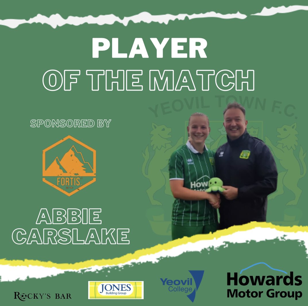 Congratulations to Abbie Carslake for being awarded todays Player of the Match for YTFC 👏🏼