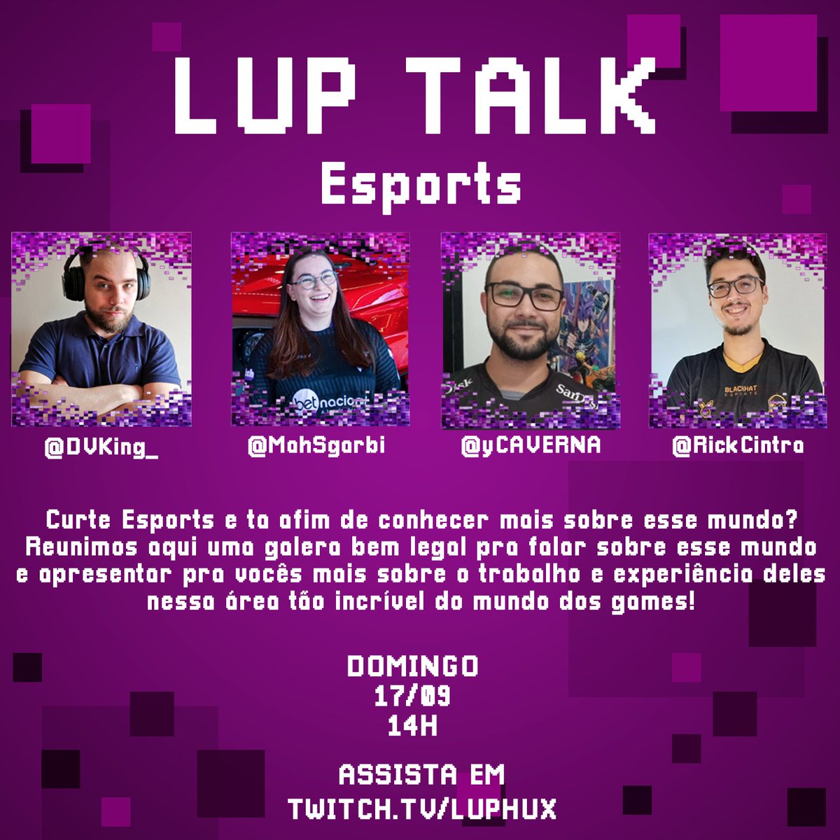 Luphux's tweet photo. 🐺🐺 LIVE ON 🐺🐺

Alô, eu sou o Lup ô/ 

[+18] LUP TALK - ESPORTS com @ycaverna  @MahSgarbi  @DVKing_  e @rick_cintra 
#ConhecimentoProfano  !meta #streAMAndo

Se seguir ganha abraço, se deixar no lurk ganha 2 abraços e um doce s2 

https://t.co/gBoAJ1IsRX https://t.co/addhuEw1GG