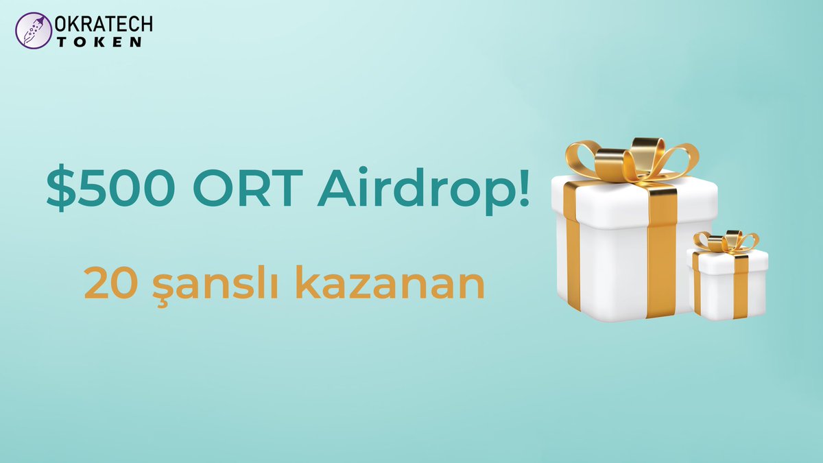 #ORT kazanmak için hazır mısınız? 🚀 💰Ödül: 500$💰 Görevler 👇🏼 ⁃Takip et + Beğen + RT ⁃2 arkadaşını etiketle ⁃Telegram kanalımıza katıl👇🏼 t.me/ortturki #airdrop #kripto #usdtry (1/2)👇🏼