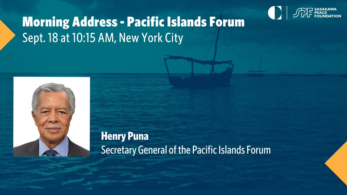 CarnegieEndow's tweet photo. #IslandsDialogue2023 ALERT🚨 

@henrytpuna, secretary general of @ForumSEC will deliver the Morning Address on Sept. 18!

We have released new agenda changes❗ Explore them &amp; register to attend NOW:
https://t.co/pnP7LIg1zh https://t.co/7aVidSSuAv