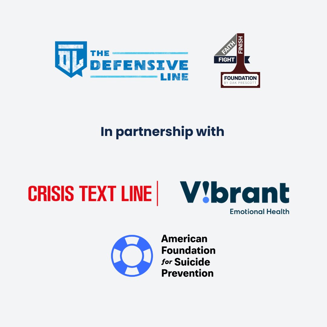 @SollyThomas90 & @dak bring mental health to the field for #SuicidePreventionMonth! Thanks to an incredible partnership between @TDefensiveLine & @FFFfoundation4, we are all coming together to shine a light on the importance of mental health & suicide prevention. (1/2)