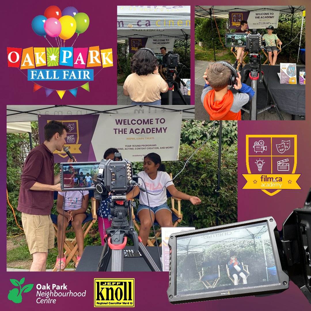 FilmCaAcademy's tweet photo. We had a blast at the Oak Park Fall Fair last weekend 🎉

At our booth, we gave kids the opportunity to experience being behind and in front of the camera! 🎥

#FilmCaAcademy #OakParkFallFair #Oakville #event #community https://t.co/fkmuM54PXM