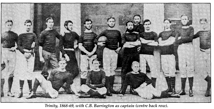 FanuFestival's tweet photo. Charles Barrington, whose aunt Henrietta Victorine married William R Le Fanu, is known as the father of Irish rugby. Apparently this Murroe man laid down the rules of @tcddublin rugby that went on to be the rules of Irish rugby. We'll take it :)
#RWC2023 

https://t.co/OKOqXNtbjv https://t.co/lg0WFWHxvZ