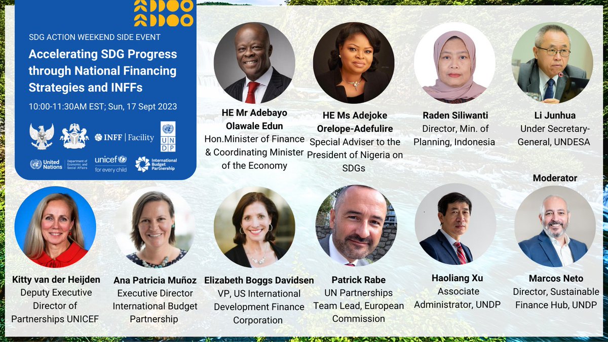 UN_Nigeria's tweet photo. At a high level side event on this Acceleration Day ahead of the #SDGSummit , Nigeria shared how #INFFs financing strategies are helping to mobilize &amp; align public &amp; private investments to accelerate SDG progress.
Follow live here: https://t.co/h9gmLSQqTm
#FinancingStrategy https://t.co/4Bk8mCHfwY