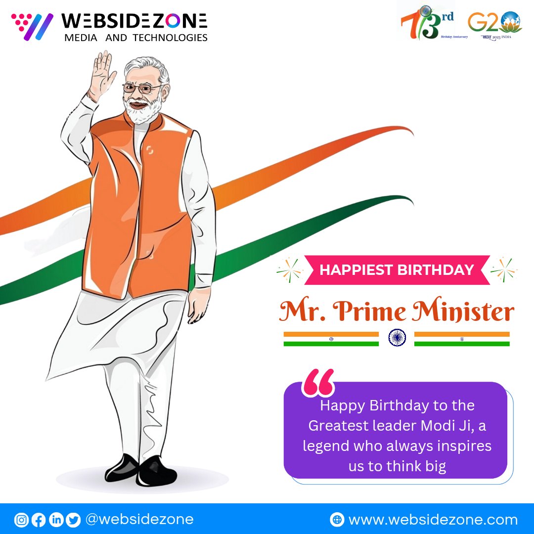 websidezone's tweet photo. Happiest Birthday Mr. Prime Minister @narendramodi ji.
.
.
.
.
.
.
.
#NarendraModi #indiangovernment #primeminister #bharat #g20summit #yashobhoomi #technology #indianbusiness #businessgrowth #startupindia #makeinindia #pmvishwakarmayojana  #digitalmarketing #websidezone https://t.co/BqQlsSHDgd