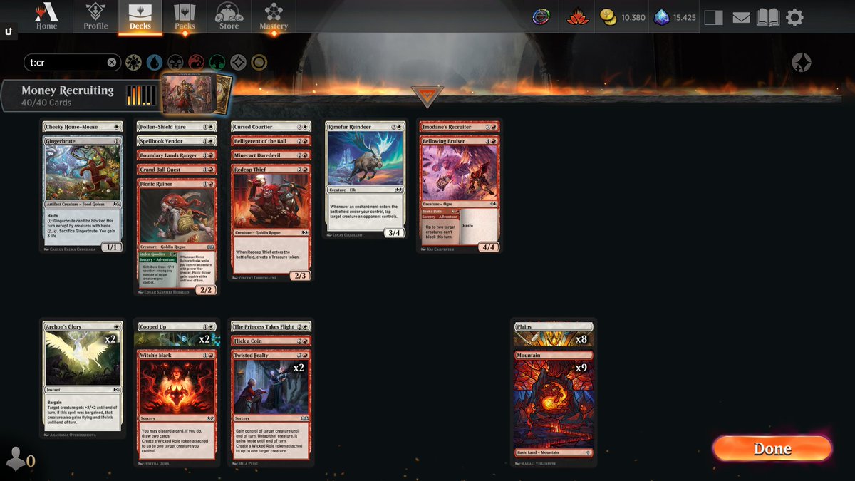 Ziegor1's tweet photo. 3-1 in Arena Open Day 2 (first Draft).🥳🤯🥵🥳

Boros Aggro with Recruiter and 2 Twisted Fealty.

Twisted Fealty is great even without a possibility to sac opponents creature. Just take their best blocker and kill them. 😈

And Gingerbrute...👍 https://t.co/1KJVMENqh4
