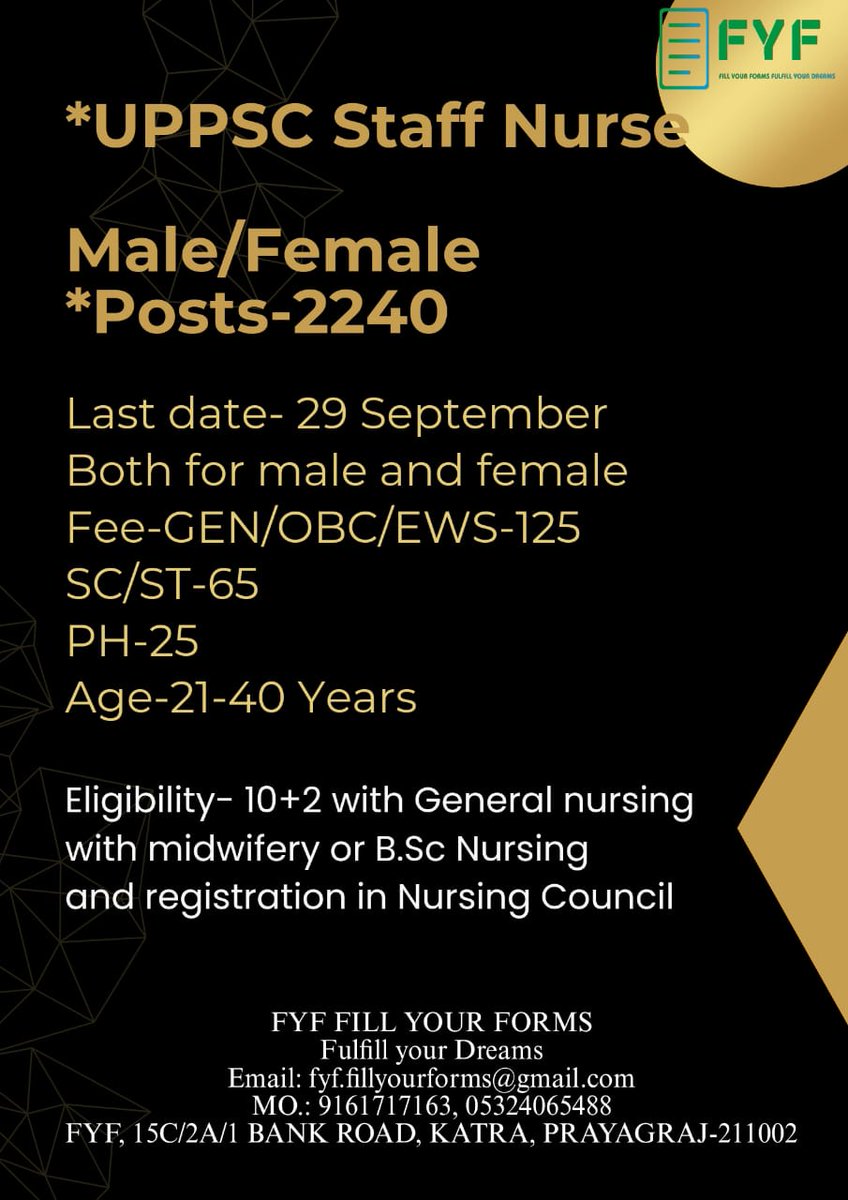 fillyourforms's tweet photo. #UPPSCSTAFFNURSE
#UPJOB #Jobs https://t.co/3owA1voJAl