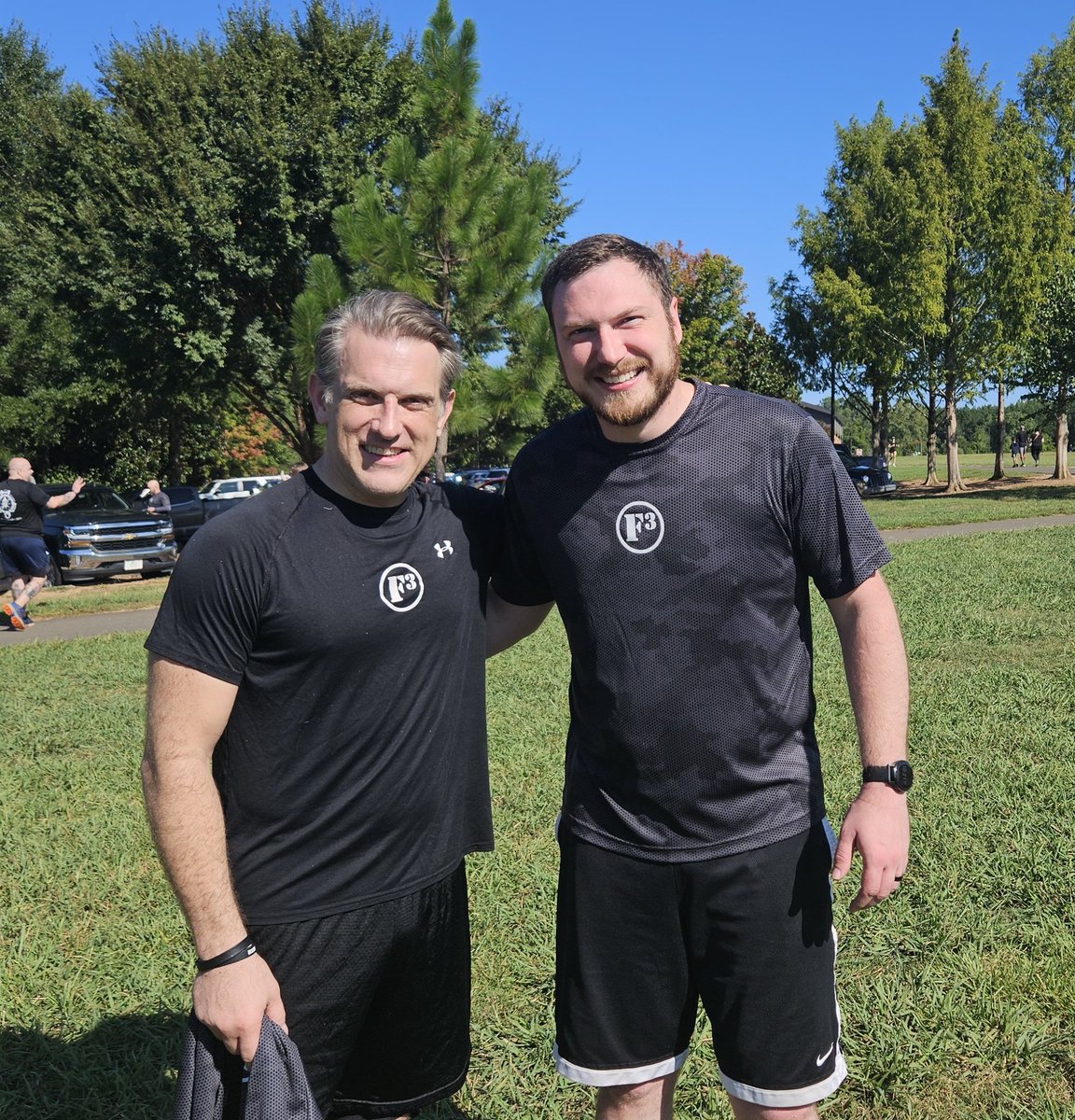Great to meet the other Helmet <a href="/darkhelmetF3/">Frank Schwartz</a> in person for our <a href="/f3newake1/">F3 - NE Wake</a> CSAUP!
He started calling us "the Helmet Brothers"!
Great time of Fitness, Fellowship, and Faith with brothers from several other regions of <a href="/F3Nation/">F3</a>.
