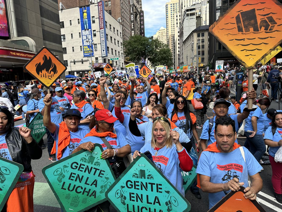 Thousands of climate defenders across the nation are taking over the streets of NYC today to to demand that @POTUS #EndFossilFuels. We need a Climate Leader. We need to end the era of fossil fuels to have a livable future. #FossilFreeFuture.