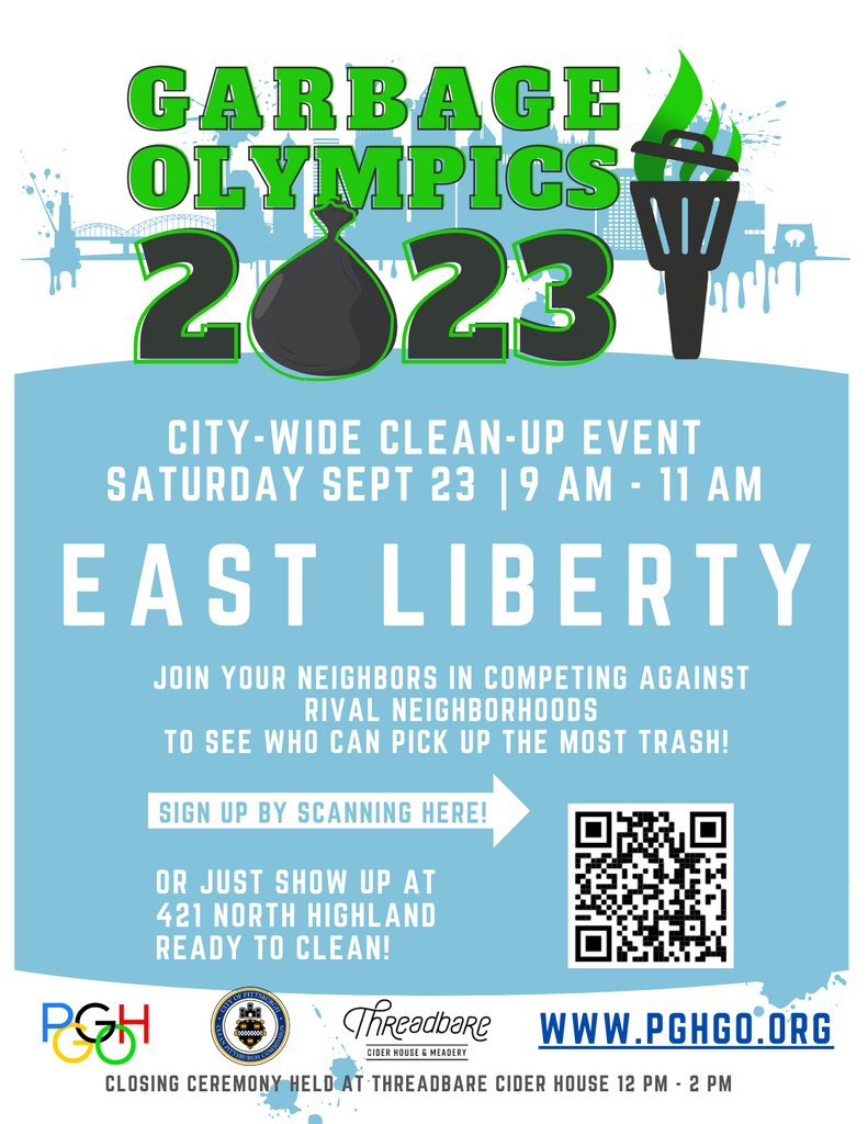 Our team will be meeting between 8:30 and 8:45AM in the parking lot of Vintage Senior Services at the corner of North Highland and East Liberty Boulevard. 

Register Here:  pghgo.org