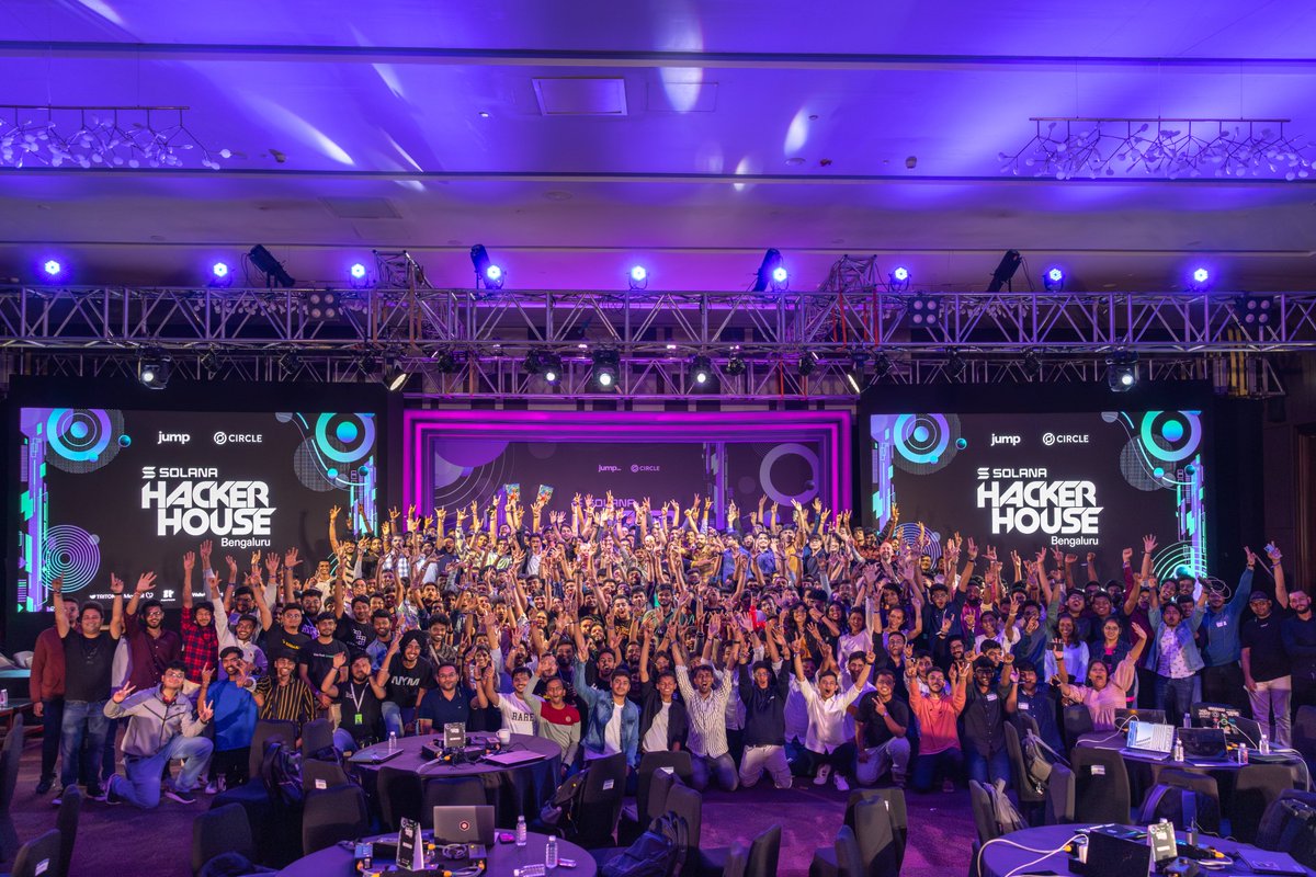 hackerhouses's tweet photo. Thank you, Bengaluru! 🇮🇳

The Solana community showed up in record numbers for Network States with @balajis, workshops, &amp; more. 

Missed it? Join us next week in Mumbai: https://t.co/XcTud7SpZF

Shoutout to everyone who pitched their demos today! Give them a follow below 👇 https://t.co/JT6LiVPl0x