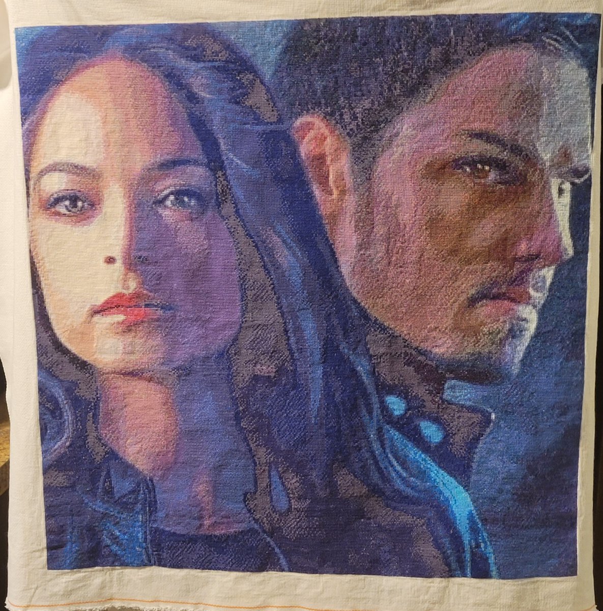 Just finished my latest BATB cross-stitch picture. The picture depicts Catherine and Vincent from Season 2. From one of the amazing creations of <a href="/ean_nae/">🤓 E ∀ N 🥵</a> whose ability to transfer pictures/screenshots into magnificent pieces of art is amazing.  #BATB  #JayRyan #KristinKreuk