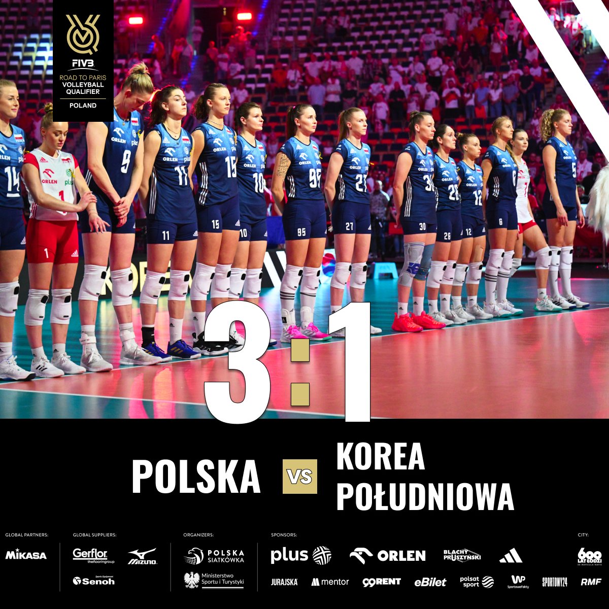 PolskaSiatkowka's tweet photo. Biało-Czerwone zapisują na swoim koncie drugie zwycięstwo w Turnieju Kwalifikacyjnym w Łodzi 💪 🇵🇱
 
 Polska-Korea Południowa 3️⃣:1️⃣ (25-22; 24-26; 25-21; 25-9) https://t.co/IxzkQFXKGO