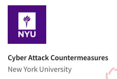1WillStead's tweet photo. Not often I have two courses on the go, but quick on the heels of completing may last one, today I completed Cyber Attack Countermeasures from New York University (Online). #never2old2learn #CyberSecurity https://t.co/CBtvlPYgYC