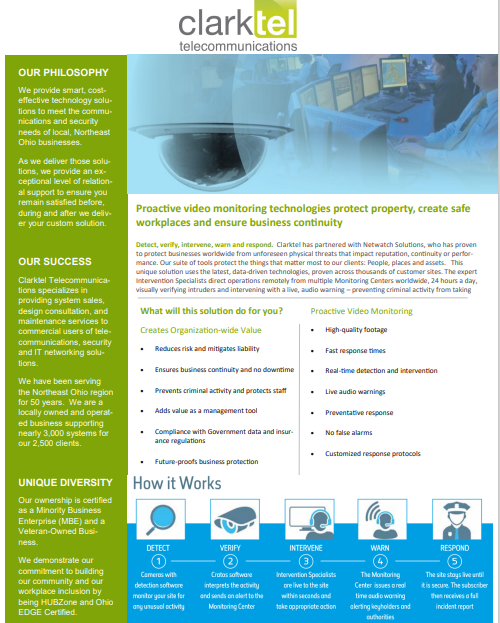 ClarktelTelecom's tweet image. Proactive video monitoring technologies protect property, create safe  workplaces and ensure business continuity. #pvm #clarktel