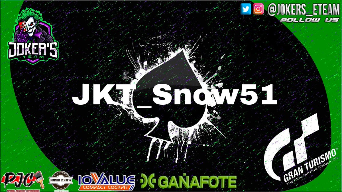 #Fichajes #GT7

¡Nueva incorporación para la familia Joker's!💣🔥

👤| @JKT_Snow51 llega como refuerzo y directo a darlo todo en pista 💪🏾

😏| ¿Hay ganas de verlo con sus nuevos colores? 💚💜

#SomosJokers