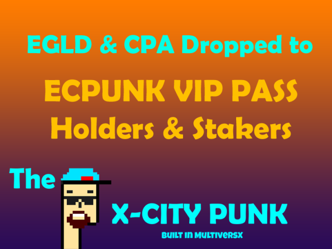 Citizens!! 🚀 
$EGLD &amp; #ESDT #airdrop have been distributed to all ECPUNK VIP PASS Holders &amp; Stakers.💪

🎉 <a href="/pulsarmoney/">Pulsar Money</a> send 50000 MEX to 50 Retweets

A heartfelt thank you for staying with us and being part of our community. 🙌
#MultiversXNFTs