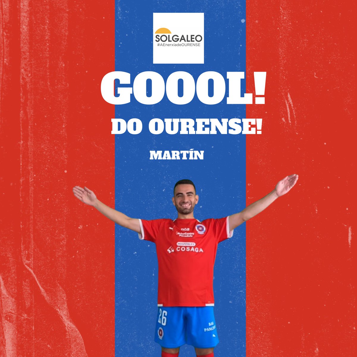 Goooooool <a href="/SolgaleoEnergia/">Solgaleo Energía</a>!! Gooool do Ourense! Goooool da ENERXÍA DE OURENSE!

GOL DE MARTIN!!! Xogada por banda dereita, trenzada dende atrás, filtra Ares e remata Martin!

⏱ 73' | 1-1 |

#OurenseArteixo