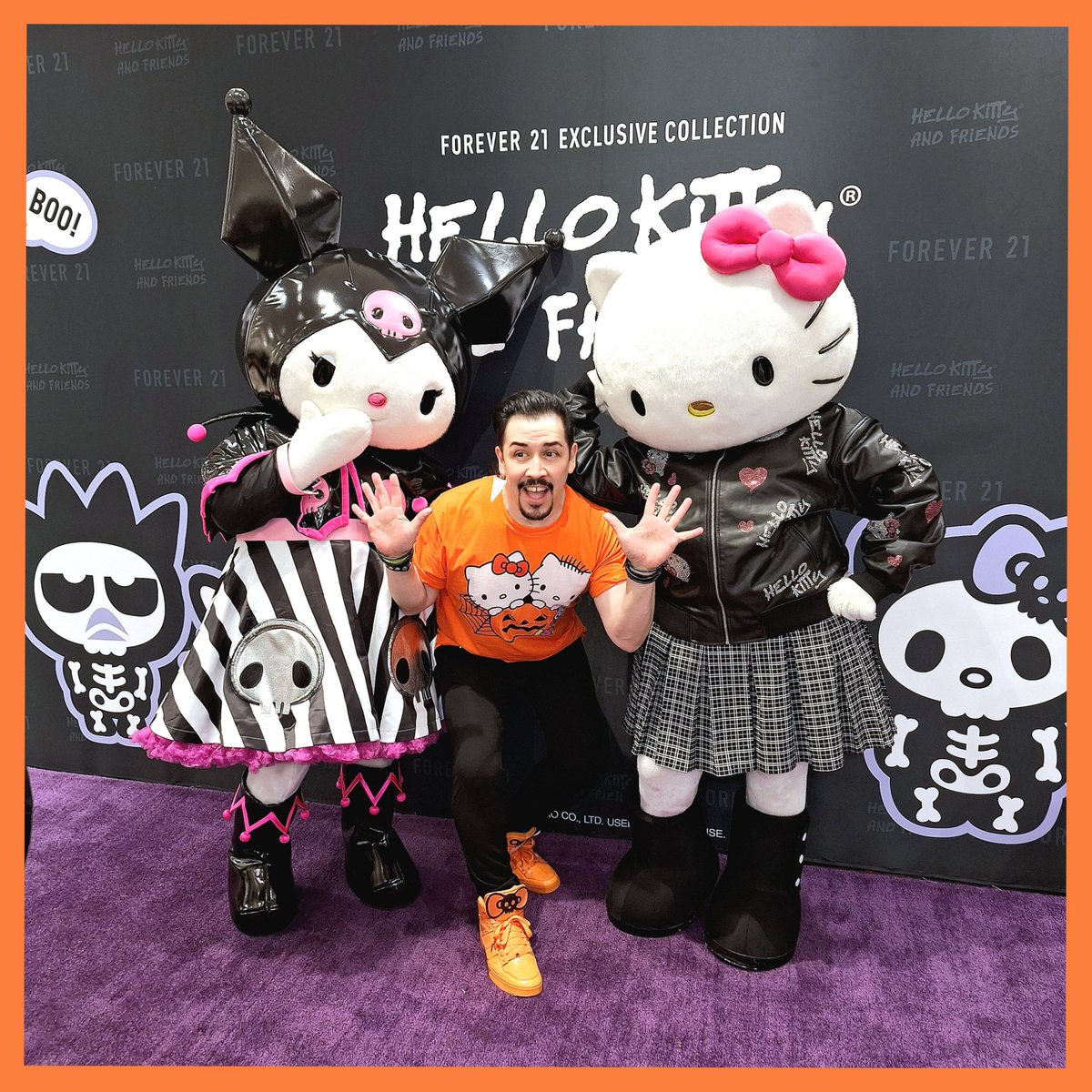 😻🎀🛍🧡🖤 From @forever21 x <a href="/hellokitty/">Hello Kitty</a> &amp; Friends Halloween Collection Launch. This Event was held at Forever 21 Cerritos. So Happy to see #HelloKitty &amp; #Kuromi again. And seeing so many HK Friends, and Meeting New Ones! #sanrio #f21xhellokitty #forever21 #hellokittyhalloween