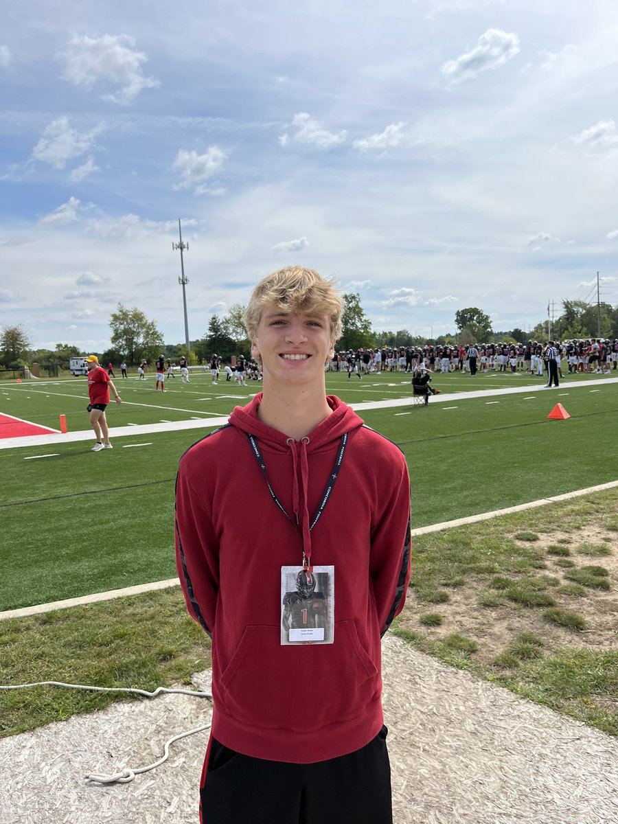 peyton_widen's tweet photo. Had a great game day visit yesterday with @CUAA_Football.  Thank you for the invite! 
@CoachStraz @elijahko8 @CoachSchu44 @SalineFootball https://t.co/2xZZPGbuOp