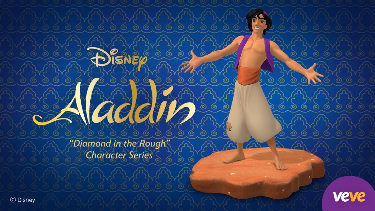 veve_official's tweet image. The @Disney Aladdin "Diamond in the Rough" Character Series recalls a magic carpet ride of adventure, humor, music, and romance! 🧞‍♂️✏️

Three digital collectibles drop in blind box Waitlist format Fri, 22 Sep at 8 AM PT: go.veve.me/46jmOAx

#CollectorsAtHeart 💙
