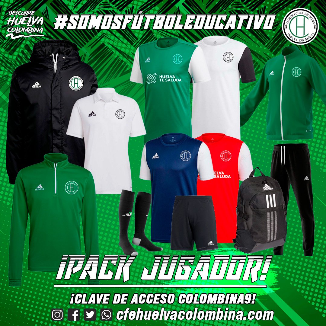 cfehuelvaC's tweet photo. 💥Prepara la temporada desde ¡YA!🔝

Ya puedes adquirir tu #PACKJUGADOR desde nuestra tienda online al mejor precio 💚🤍🔝

https://t.co/vHh93EjYsQ... clave de acceso colombina9
¡No lo pienses más #DescubreHuelvaColombina! ⚽

📞 640 62 64 81

#SomosFútbolEducativo #CFEHC https://t.co/D2GS7OXhxZ